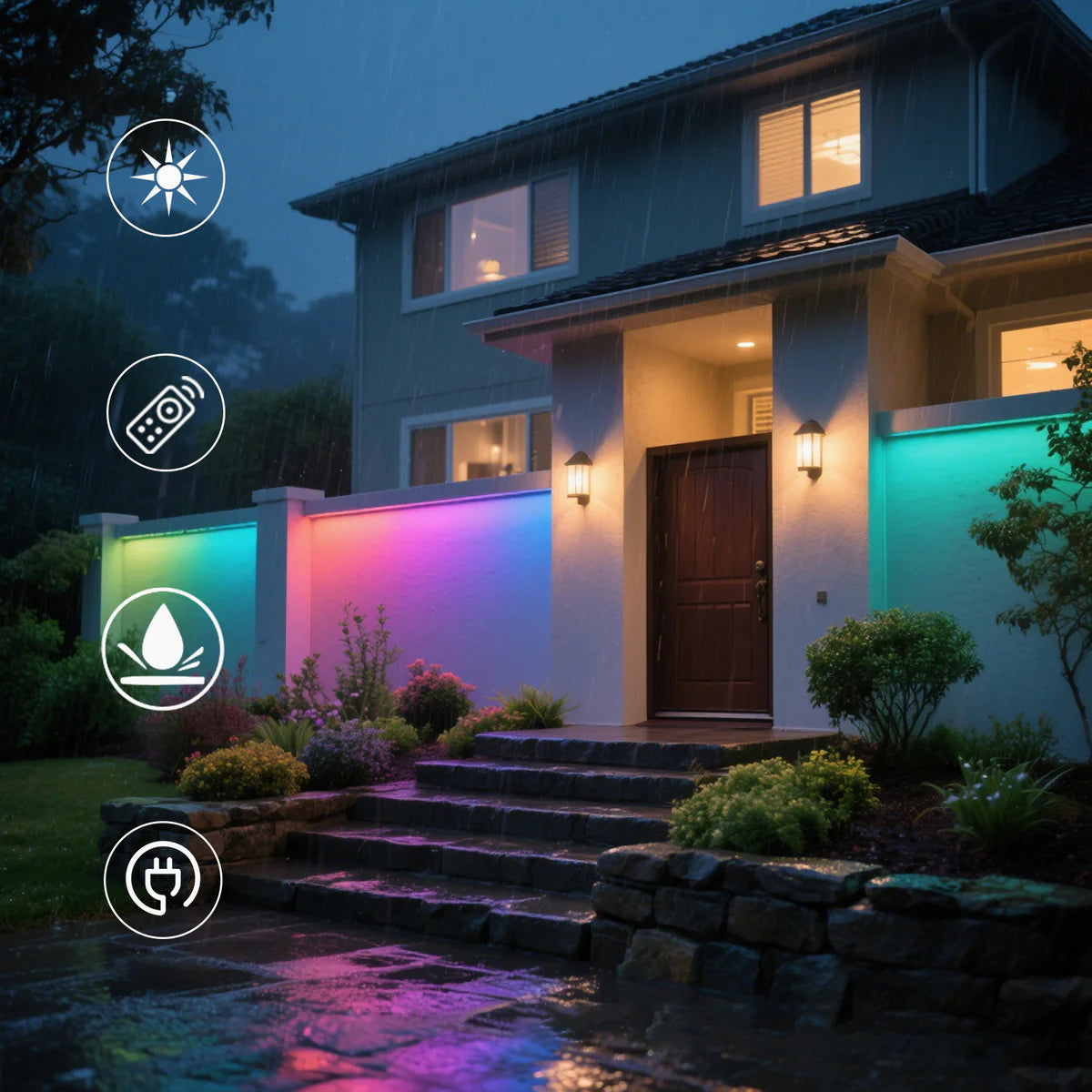 LightingWill Linkable 5056 Linear Smart RGBCW LED Wall Washer – AC85-265V | 60W | Waterproof Color Changing Wall Wash Light | RF Remote/APP Control | for Indoor & Outdoor Architectural Lighting