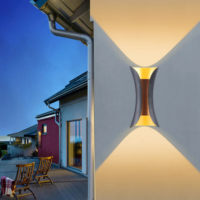 LightingWill LED Wall Light 6W 10W 20W 30W Outdoor Waterproof Wall Sconce 3000K 6500K Black White Gold Up Down Wall Light IP65 Aluminum Porch Garden Balcony Indoor 2 Pack