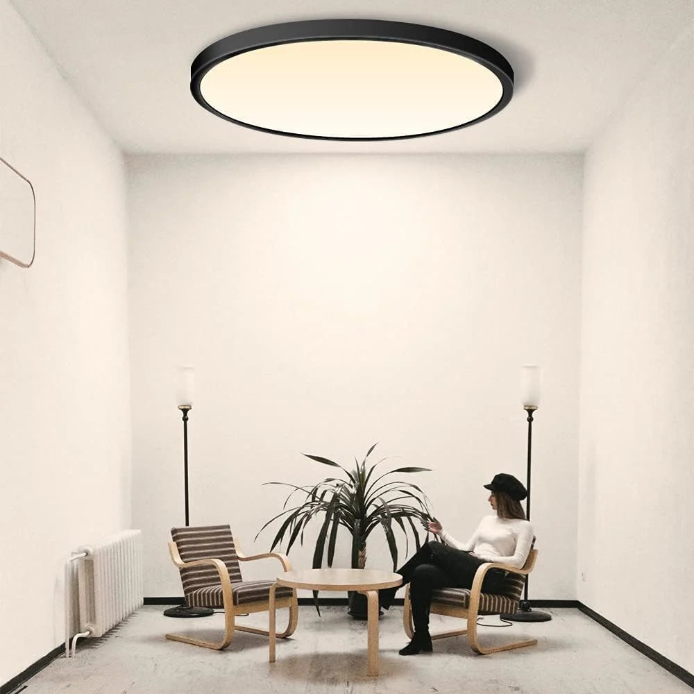 15.7 Inch 32W White /Black /Gold Round Ceiling Light – AC 110–130V | 3000K / 4500K / 5000K / 6500K | Flush Mount Ceiling Light for Modern Home Lighting | 1-Pack – Local Stock (US)