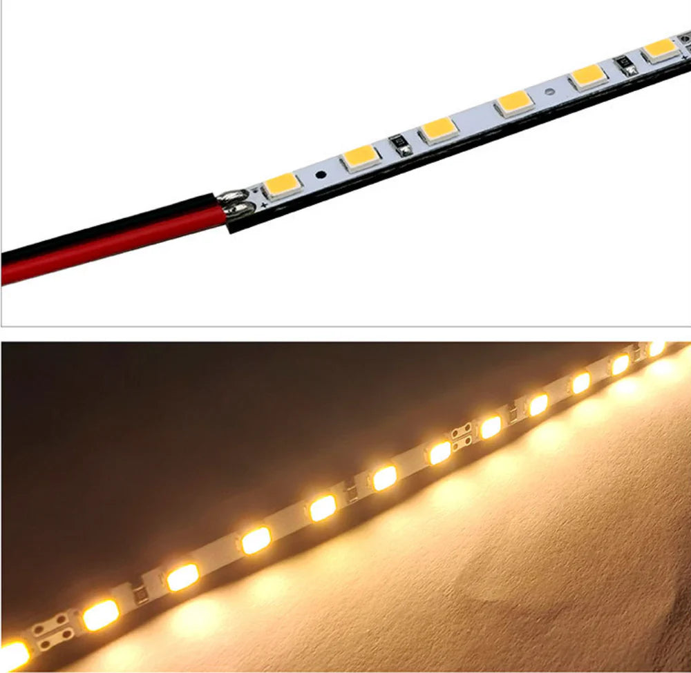 LightingWill SMD2835 4MM Wide Rigid LED Strip Light – DC12V / 24V | 12W/M | 120 LEDs/M | 4mm PCB | 1Meter Length | Warm White / Natural White / Daylight White / Cool White / Blue / Red / Green | High Brightness Indoor Lighting | 10 / 50PCS