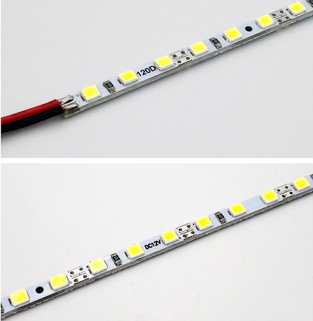 LightingWill SMD2835 4MM Wide Rigid LED Strip Light – DC12V / 24V | 12W/M | 120 LEDs/M | 4mm PCB | 1Meter Length | Warm White / Natural White / Daylight White / Cool White / Blue / Red / Green | High Brightness Indoor Lighting | 10 / 50PCS