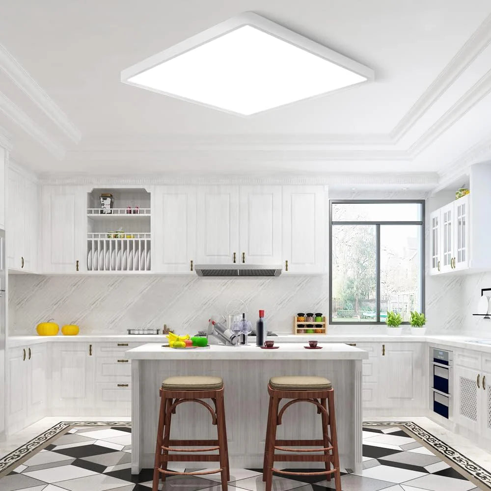 12 Inch 24W White Square Ceiling Light – AC 220–240V | 3000K / 5000K | Flush Mount Ceiling Light for Modern Home Lighting | 1-Pack – Local Stock (UK)