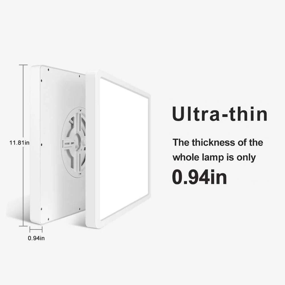 12 Inch 24W White Square Ceiling Light – AC 220–240V | 3000K / 5000K | Flush Mount Ceiling Light for Modern Home Lighting | 1-Pack – Local Stock (UK)