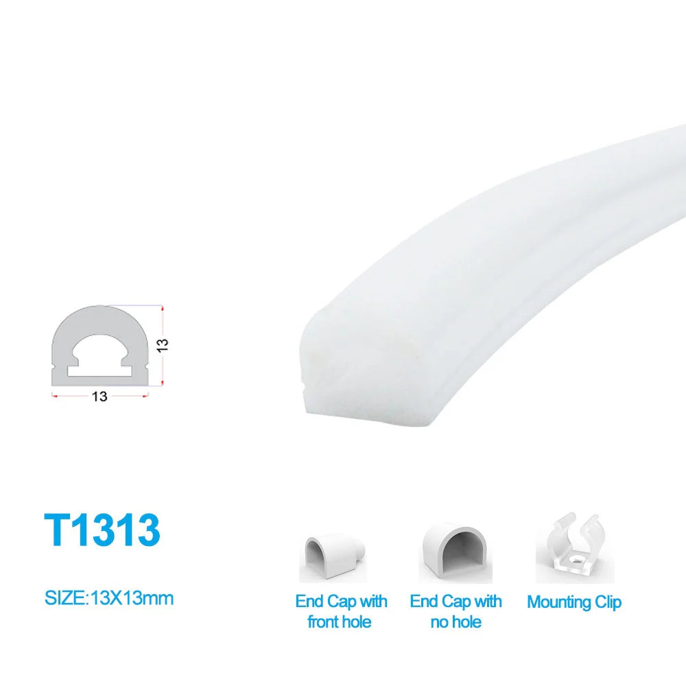 S1313 Neon Light Housing – 13x13mm | Silicone LED Channel System | 8mm PCB Width | IP67 Waterproof | 16.4FT/5M*1/16.4FT/5M*5 | Local Stock US/UK/DE