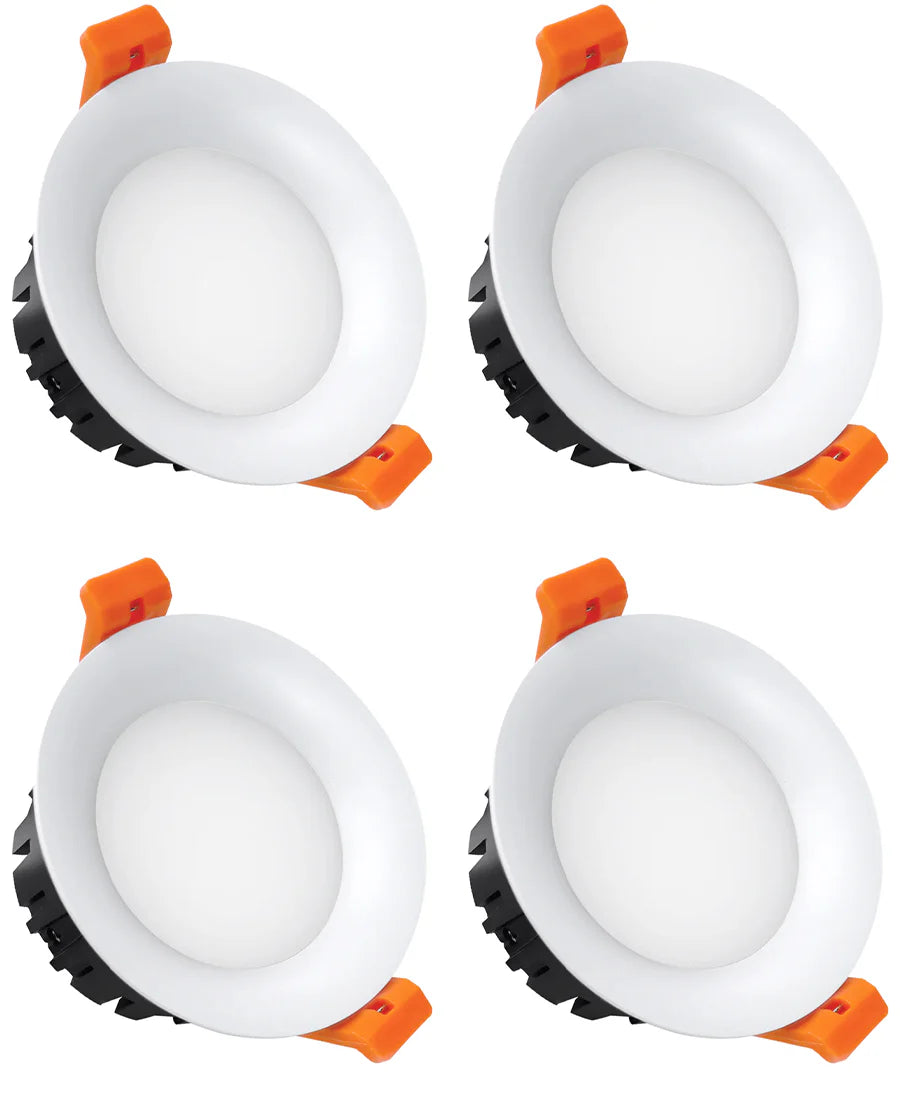 ECO-4 Series Anti-Glare Dome LED Downlight – White Housing – TRIAC Dimmable – 5W (2.5″) – 4-Pack – 3000K–6000K – 100–130V / 200–240V