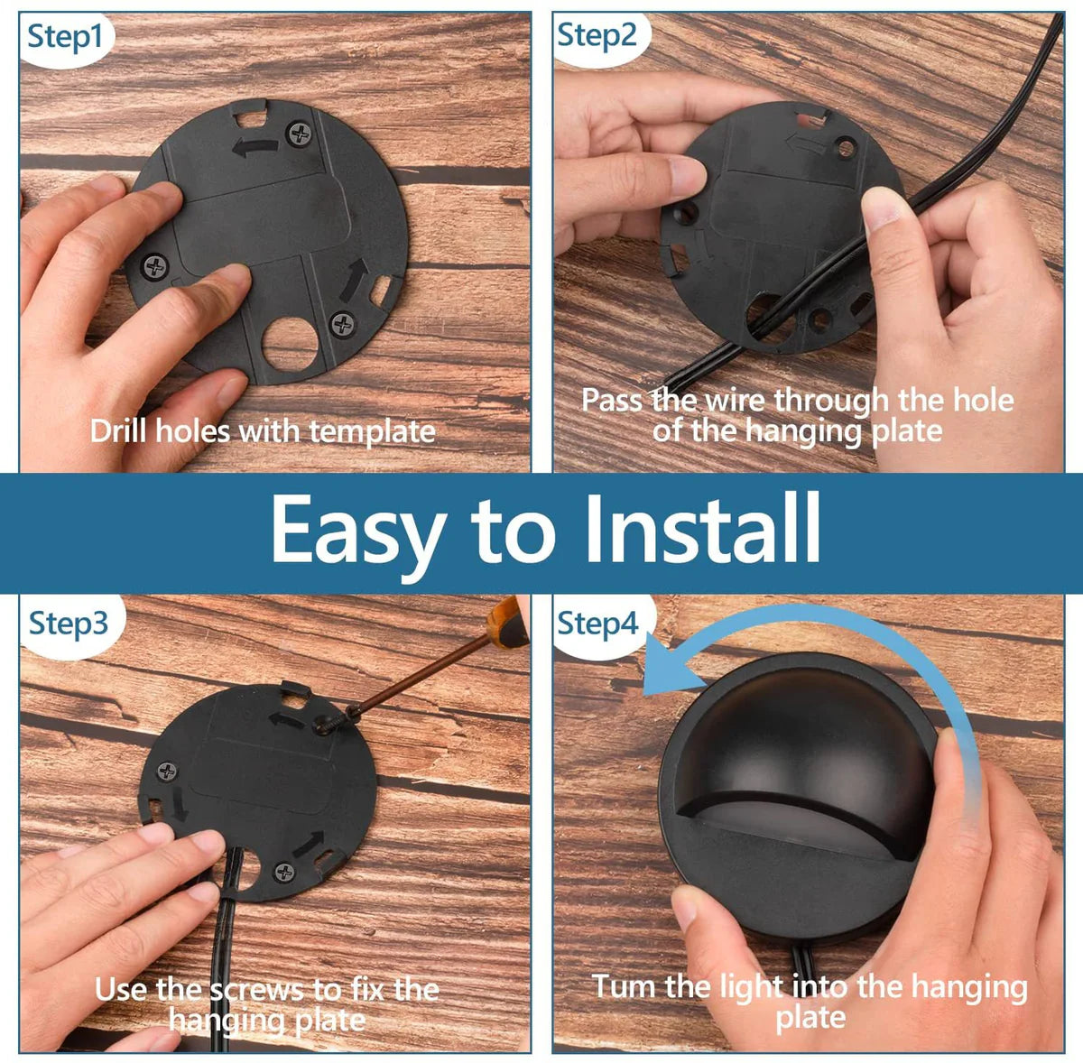 Low Voltage LED Deck Lights - 3000K / 4000K | 2.5W | AC/DC 12–36V | IP67 Waterproof | Outdoor Lights for Walkway Stair Post Railing | 6 /12-Pack