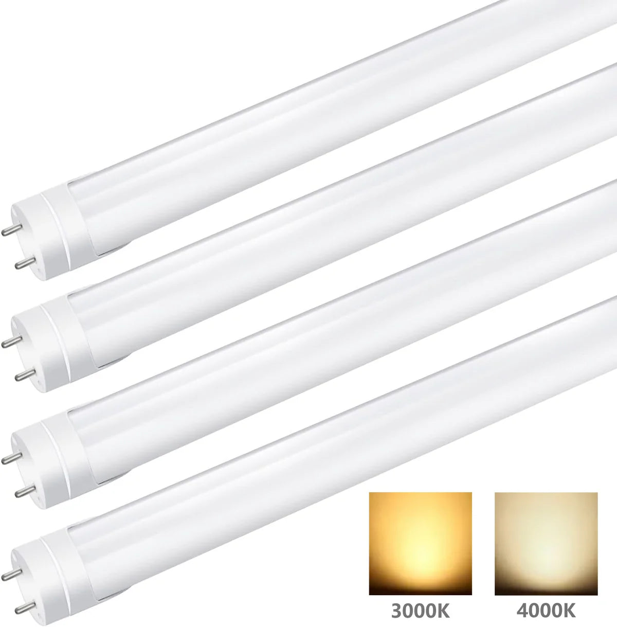2ft 10W T8 LED Tube Light, Frosted Cover Warm / Natural / Daylight White Retrofit Ballast Bypass Non-Dimmable 4-Pack / 20-Pack