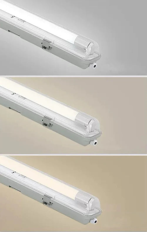 TP Series 4ft LED Tri-Proof Light, 1-Tube Included Waterproof Dustproof LED Fixture Stripe Clear Cover 3000K/4000K/5000K AC 90–240V Non-Dimmable 4-Pack