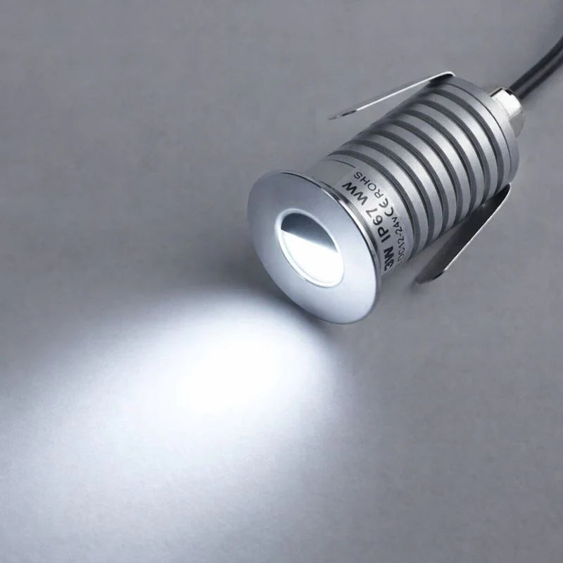 8/10-Pack Low Voltage LED Step Lights – 45° Beam Angle | 1W / 3W | 3000K / 4000K / 6000K Optional | DC12–24V | IP67 Waterproof Stainless Steel Inground Lights with Anti-glare Half Moon Lens for Deck, Pathway & Stair Lighting