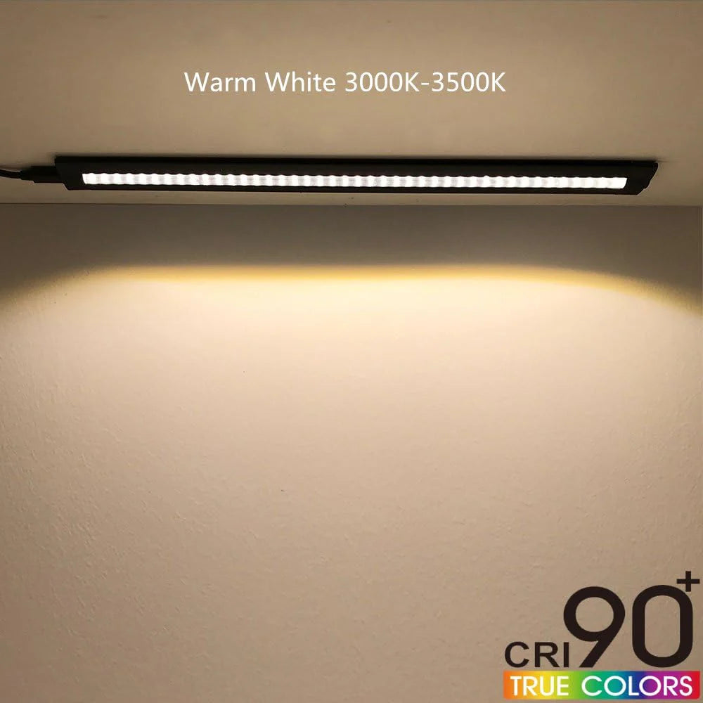 LightingWill 12V 5W 13 Inch Under Cabinet Light 1/2/3 Pack, Knob Dimmer LED Cabinet Light, Warm / Natural White, Adhesive Mount Slim Design for Kitchen and Closet, Black Finish