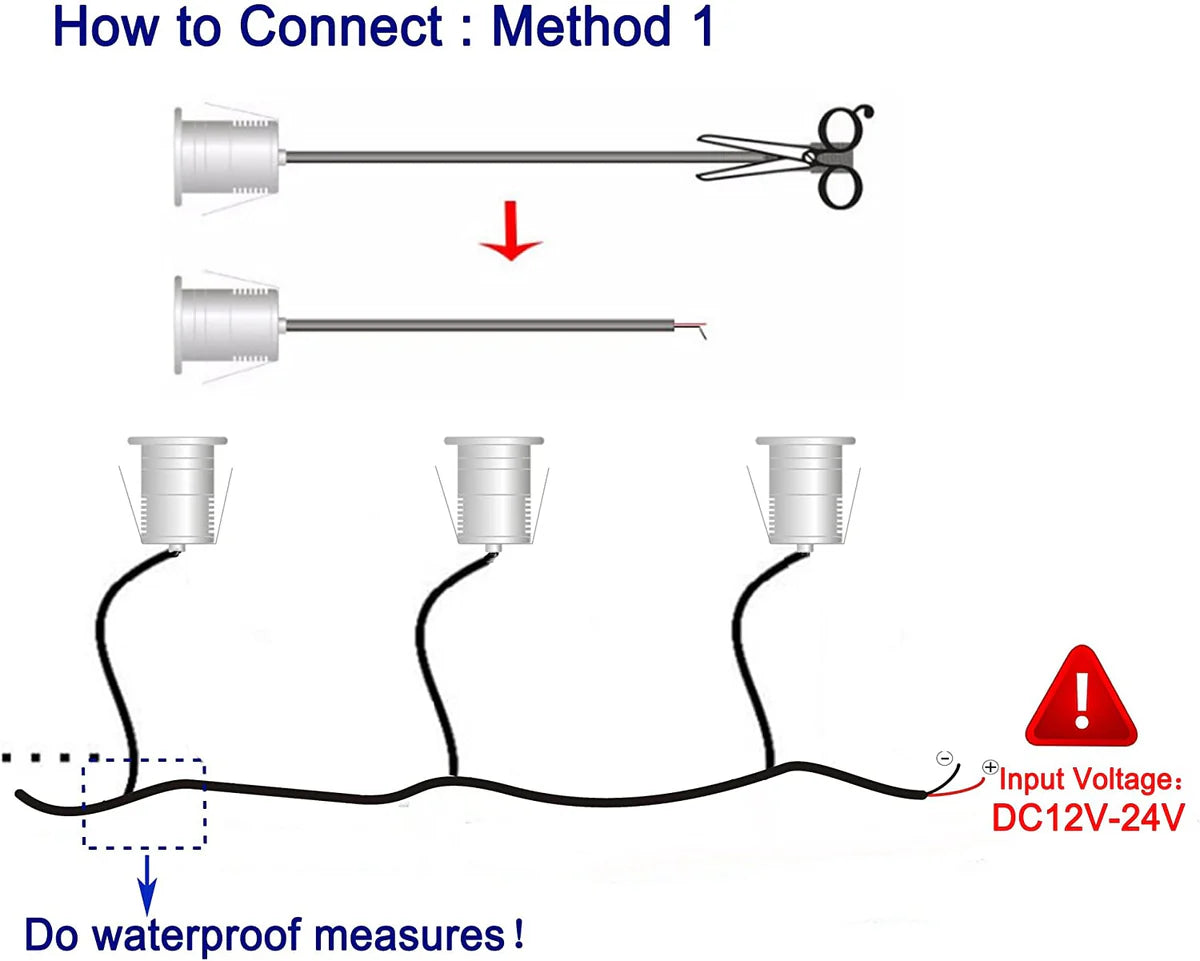 8/10-Pack Low Voltage LED Step Lights – 45° Beam Angle | 1W / 3W | 3000K / 4000K / 6000K Optional | DC12–24V | IP67 Waterproof Stainless Steel Inground Lights with Anti-glare Half Moon Lens for Deck, Pathway & Stair Lighting