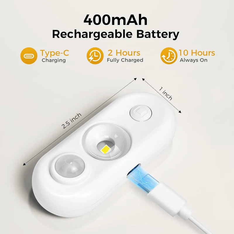 LightingWill Rechargeable Oval LED Closet Light 4/6 Pack, Motion Sensor Tap Switch Dimmable Cabinet Light, Warm / Daylight White, Black / White Finish, Magnetic Mounting for Closets and Cabinets