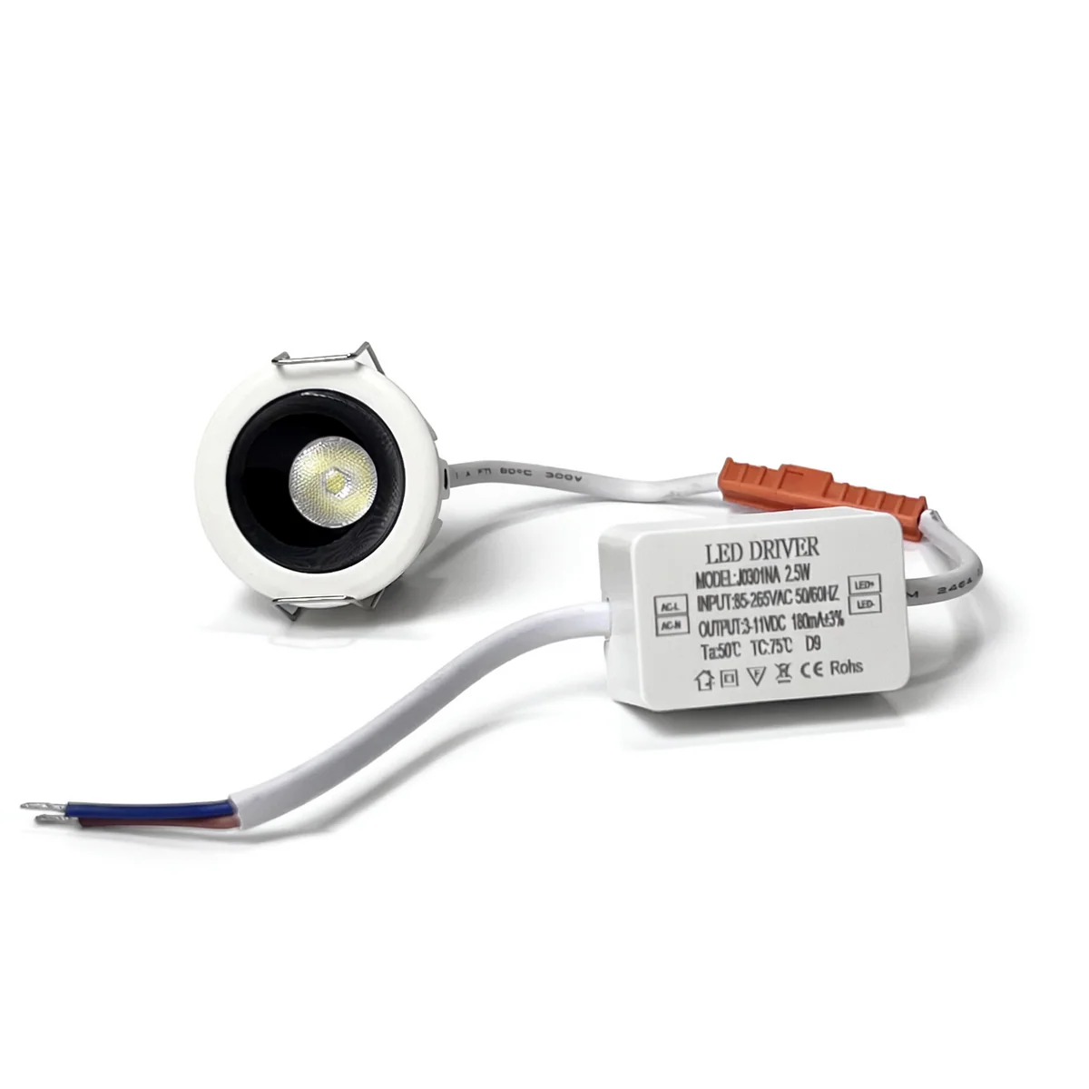 FX Waterproof Downlight – FX-4 Series Ultra-Mini Recessed LED Downlight | 2W | Ø1" Cutout | 25° Beam | AC100–240V | CRI 90+ | Micro Accent Ceiling Light | White Trim | 4 / 10 Pack | Non-Dimmable