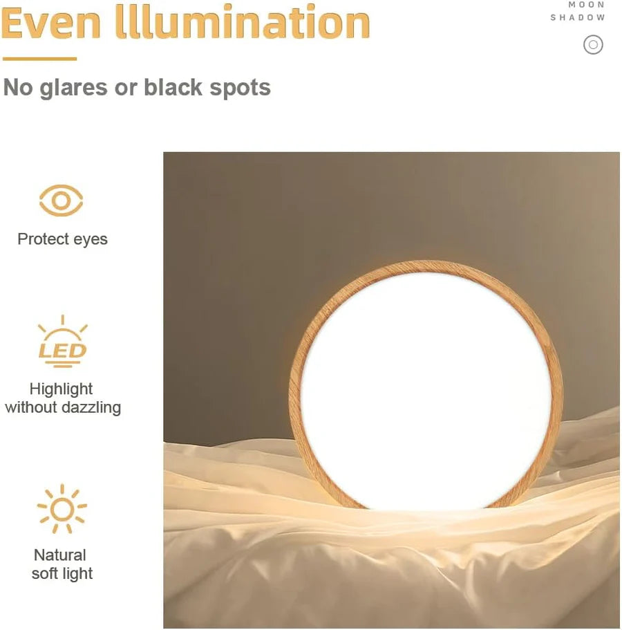 AC 220–240V Round Wood Grain LED Ceiling Light, 24W 3000K / 4500K / 5000K / 6500K Flush Mount Ceiling Light Local Stock (UK/DE)