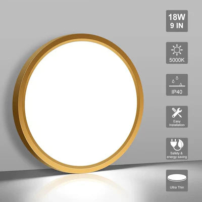 12 Inch 24W White / Gold Round Ceiling Light – AC 110–130V | 3000K / 4500K / 5000K / 6500K | Flush Mount Ceiling Light for Modern Home Lighting | 1-Pack – Local Stock (US)