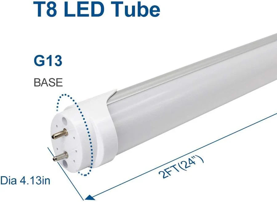 2ft 10W T8 LED Tube Light, Frosted Cover Warm / Natural / Daylight White Retrofit Ballast Bypass Non-Dimmable 4-Pack / 20-Pack