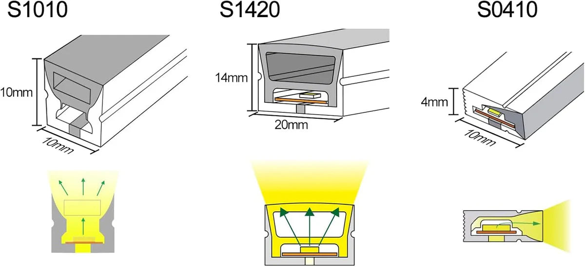 Neon Light Housing – S1315 | 13x15mm Silicone LED Channel System | IP67 Waterproof | 10mm PCB Width | 16.4FT/5M | Local Stock US/UK/DE