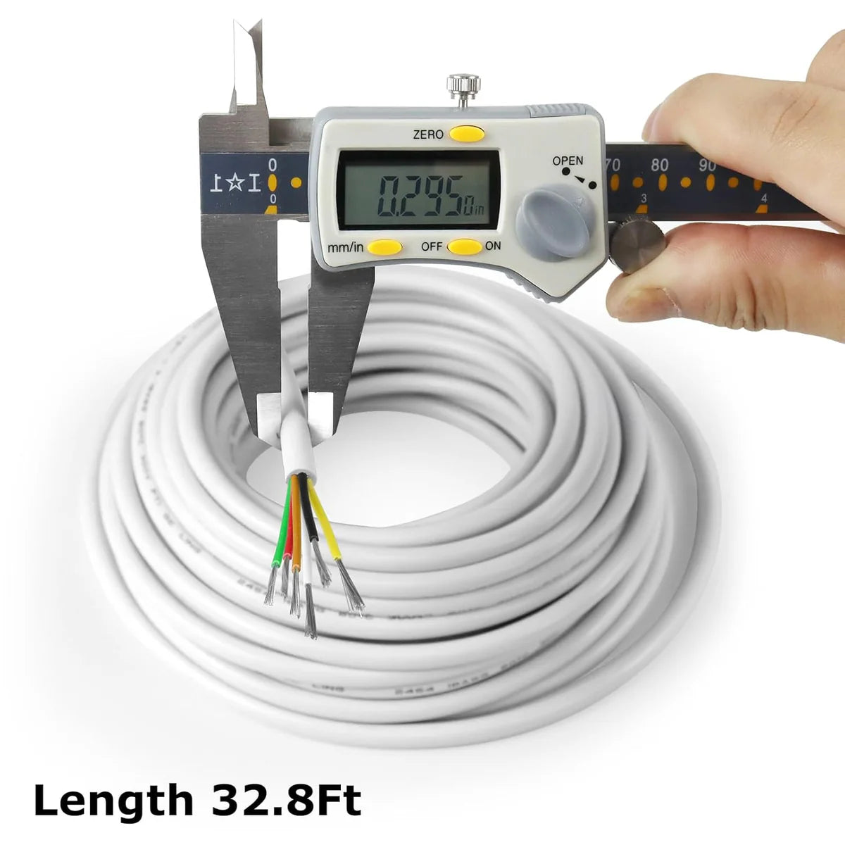 18 AWG Electrical Wire, Stranded Tinned Copper Multi-Core Cable, 6/7/8 Conductor, Black/White PVC Flexible Control Extension Cord — 3m–50m (10ft–165ft) Options