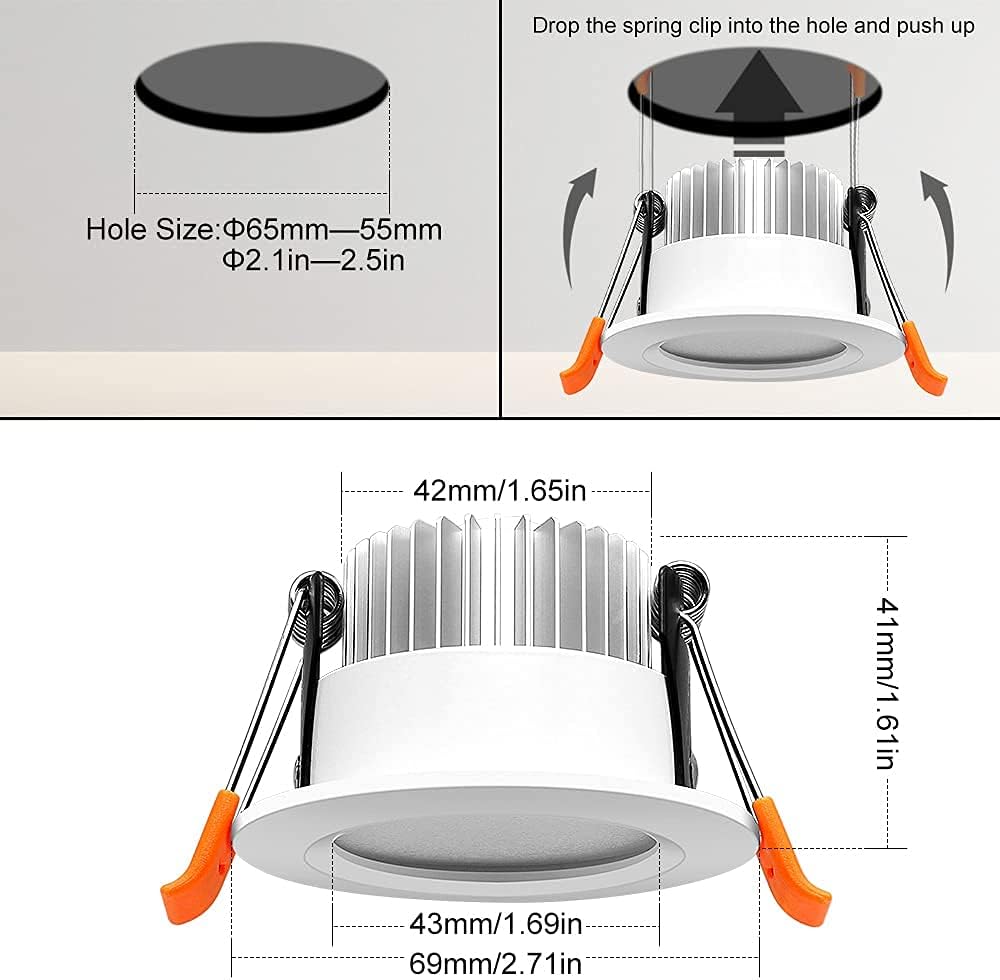 LightingWill 2 Inch LED Recessed Lighting, Smart WiFi LED Downlight, 5W LED Ceiling Light Compatible with Alexa/Google Assistant, Dimmable RGB & 2700K-6500K, 120V with LED Driver (4 Pack)