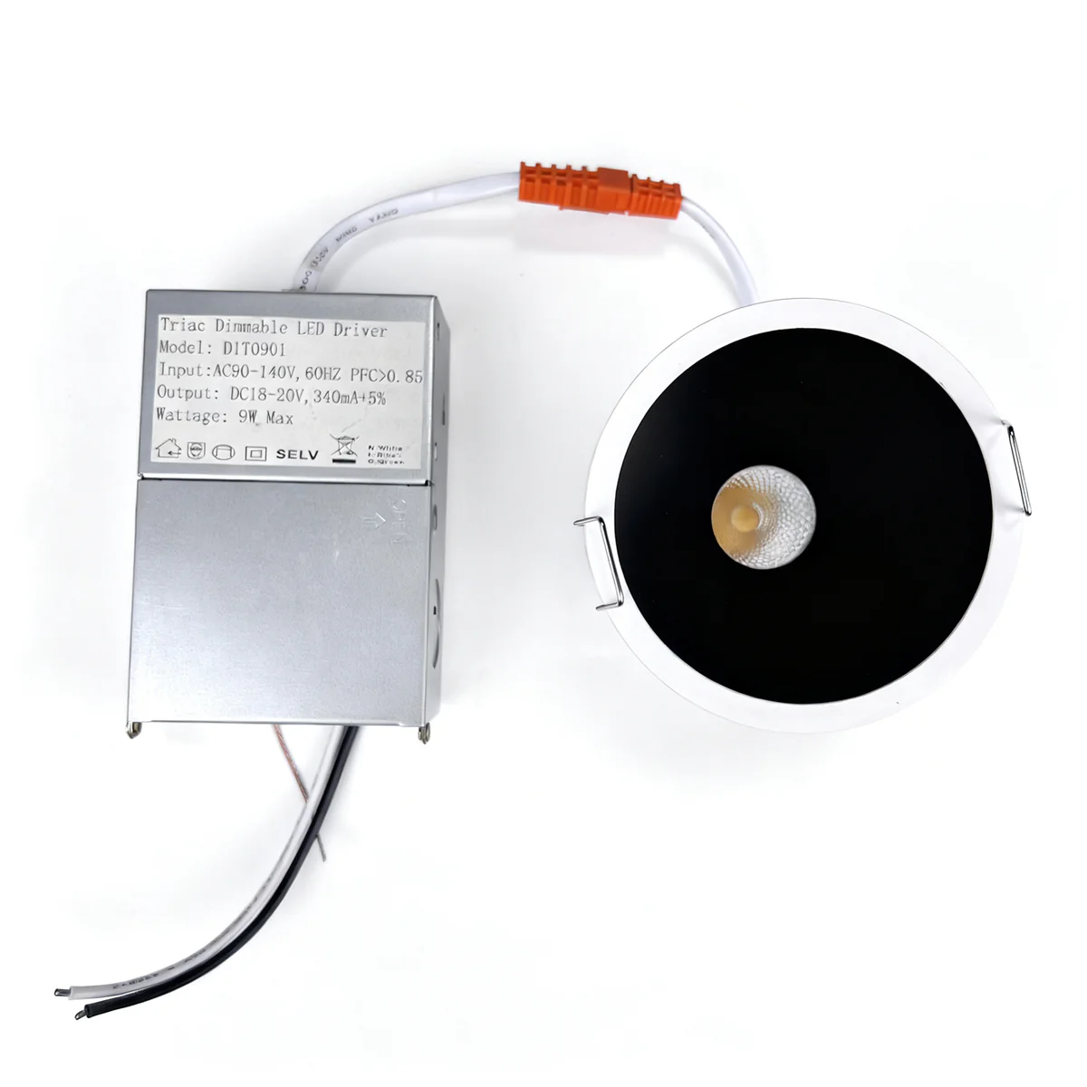 PRO Downlight PRO-1C Series Deep Recessed Anti-Glare Full Spectrum LED Downlight | AC 100–130V | 4 / 10 Pack | 5W / 9W | 5-CCT Selectable | 24° Beam | White Finish | CRI 95+ | Commercial Recessed Ceiling Fixture "