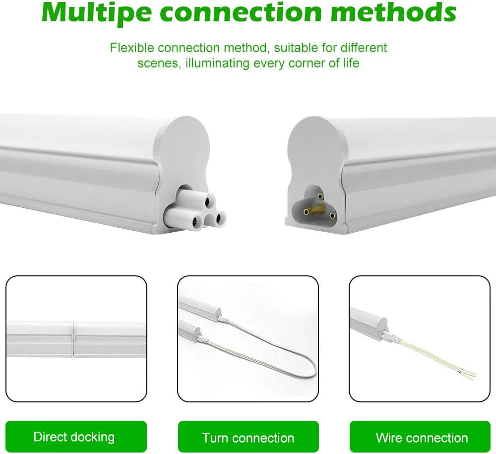 IT Series 4FT T5 LED Shop Light, Integrated Fixture 20W Warm/Natural/Daylight White Linkable Utility LED Tube Light for Garage, Basement, Workshop & Under Cabinet Ceiling Mount Corded Electric with On/Off Switch Non-Dimmable AC90–240V 4-Pack / 10-Pack