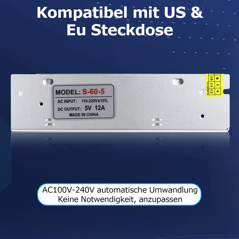 DC 5V 10W–300W Switching Power Supply, AC 110/220V Input, LED Strip Driver Transformer, Industrial Metal Case with Terminals, CE/FCC/RoHS Certified (300W with Cooling Fan)