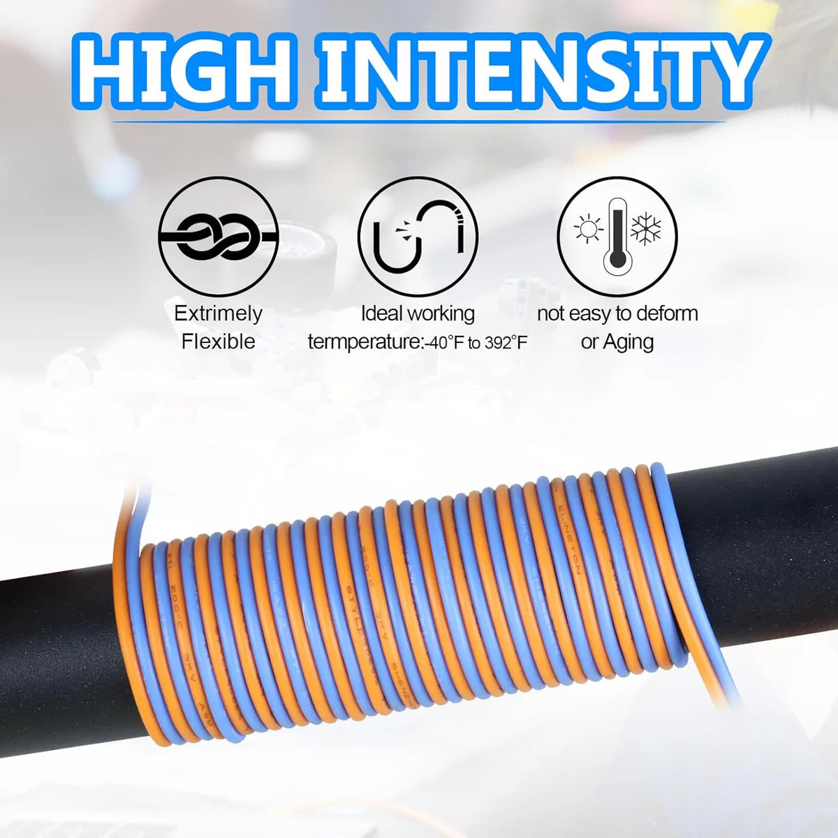 30 AWG Silicone Wire Spool Kit, Stranded Tinned Copper Electrical Hook Up Cable, Flexible Heat Resistant Wire Set for Professional Electronics, LED, DIY Projects, 3m–15m Each Roll × 8 Colors