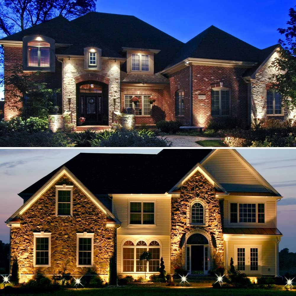 LightingWill 5W LED Landscape Lights, Warm White 3000K-3500K, Waterproof DC 12V COB LED Outdoor Wall Spotlight Low Voltage Garden Tree Spot Lighting for,Yard,Pathways,Fence (4 Pack)