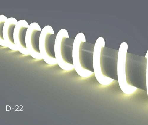 S22D Black Neon Light Housing – ⌀22mm | Silicone LED Channel System | 8mm PCB Width | IP67 Waterproof | 16.4FT/5M*1/16.4FT/5M*5 | Local Stock US/UK/DE