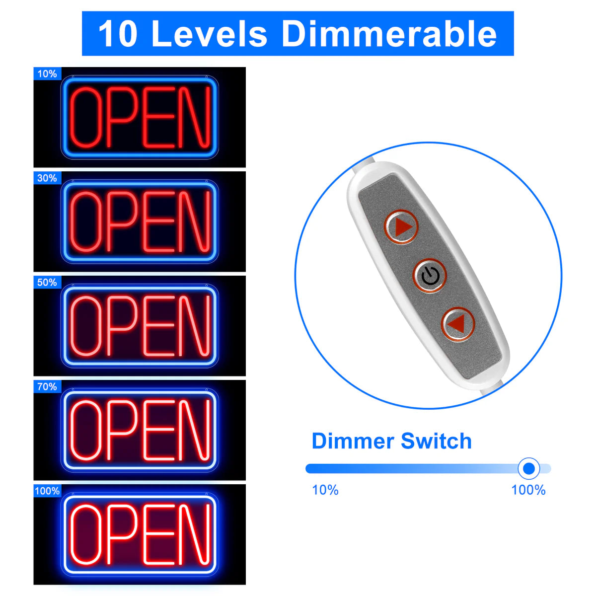 OPEN Neon Sign – 6 Color Options | USB Powered | 17×9 inch (44×24 cm) | LED Window Hanging Light for Storefronts