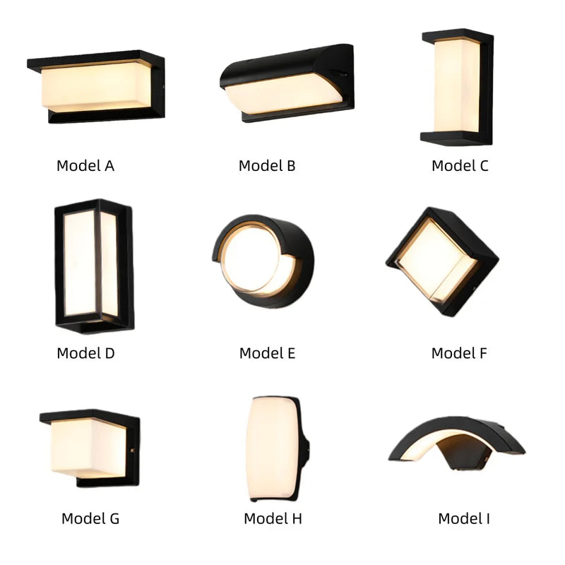 LightingWill LED Wall Light 18W 30W Outdoor Waterproof Wall Sconce 3000K 4000K 6000K Black Open Frame Up Down Wall Light IP65 Aluminum Porch Garden Balcony Indoor 2 Pack