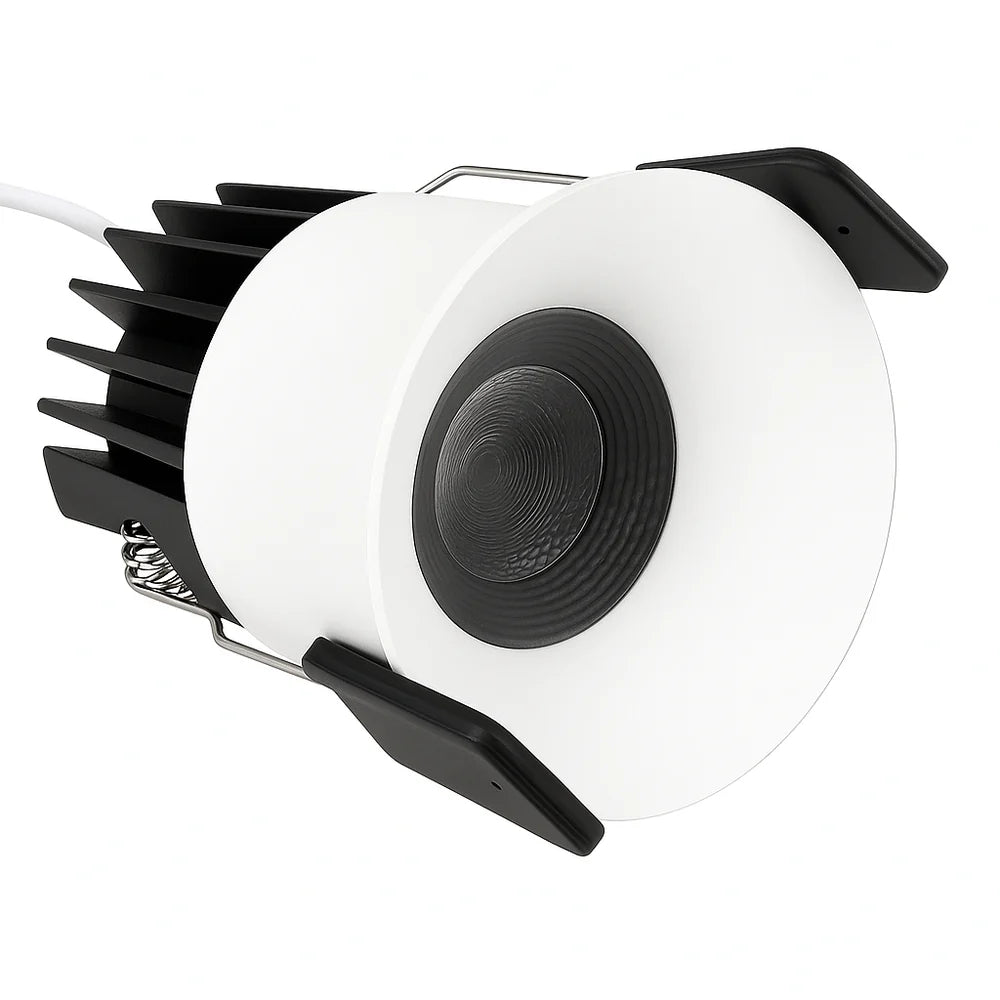 CDG-US Curved Reflector 12W (3″) Deep Anti-Glare Full Spectrum LED Downlight | 90–140V | 4/12 Pack | 5CCT Adjustable | 24° Beam | White Housing | CRI>97 | Architectural Recessed Lighting