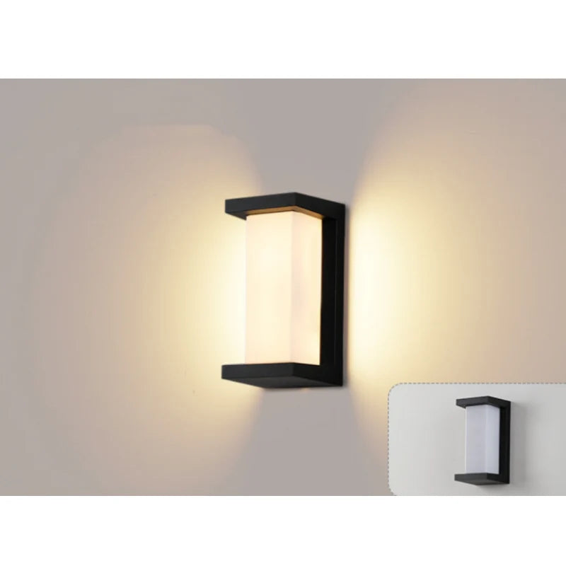 LightingWill LED Wall Light 18W 30W Outdoor Waterproof Wall Sconce 3000K 4000K 6000K Black Open Frame Up Down Wall Light IP65 Aluminum Porch Garden Balcony Indoor 2 Pack