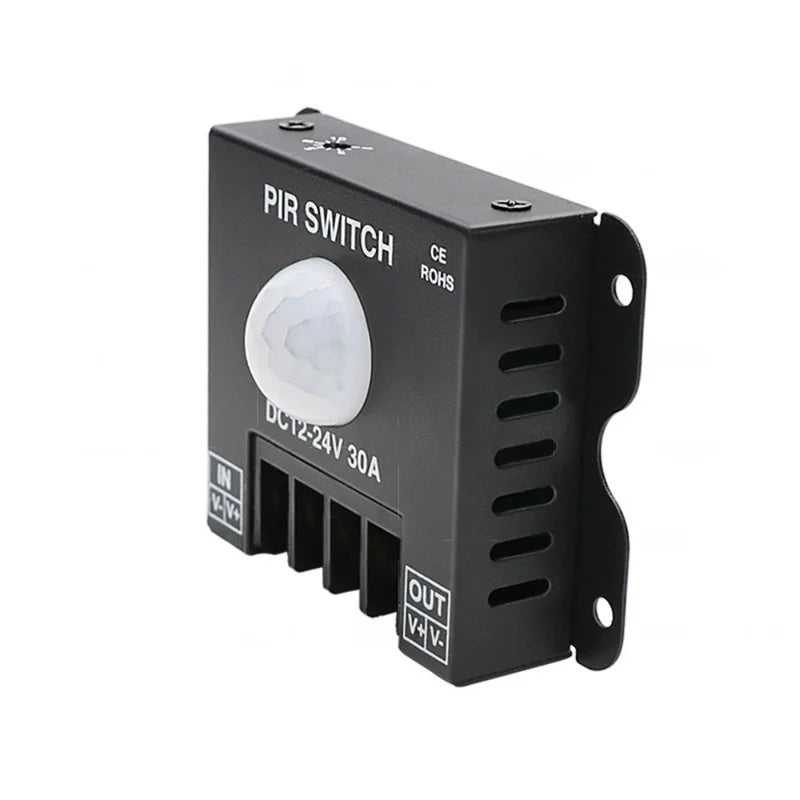 LightingWill LED Strip Motion Sensor Switch DC12V 24V 30A PIR Motion Detector Controller for LED Strips