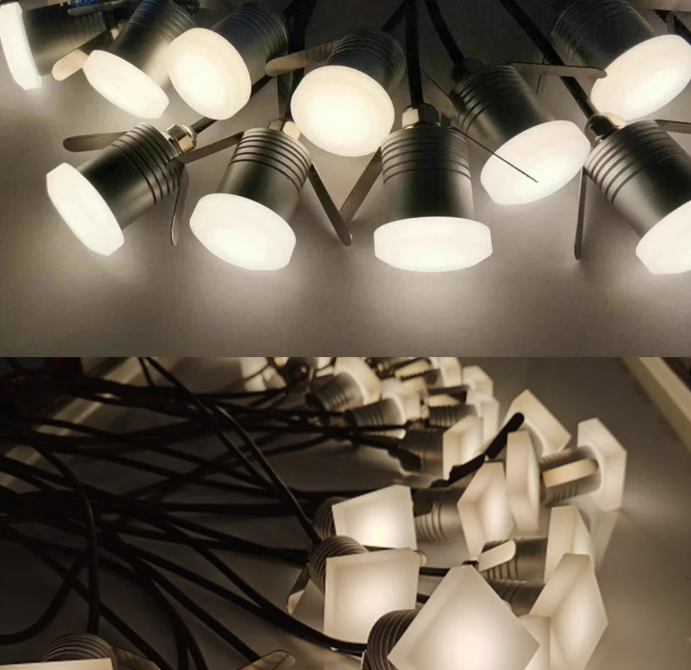 8/10-Pack Moonlight LED Step Lights – 3000K / 4000K / 6000K & Red / Green / Blue | 1W | DC12–24V | IP65 Waterproof Anti-Glare Inground & Wall Lights