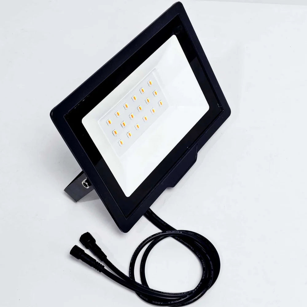 LightingWill FL-IC Series RGBIC LED Flood Light 10W-50W WS2811 Addressable IP66 24V DC Outdoor Landscape Light Aluminum Housing Wall Wash Stage Lighting 2/10-Pack