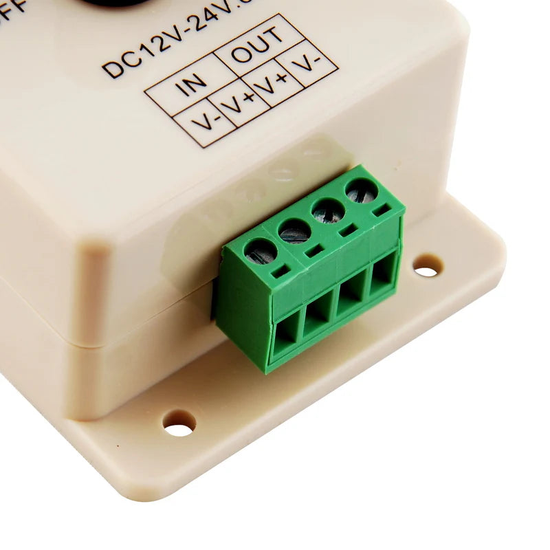 LightingWill LED Strip Dimmer DC12V 24V 8A Rotary Knob LED Controller Wall Mount Dimmer for Single Color LED Strips