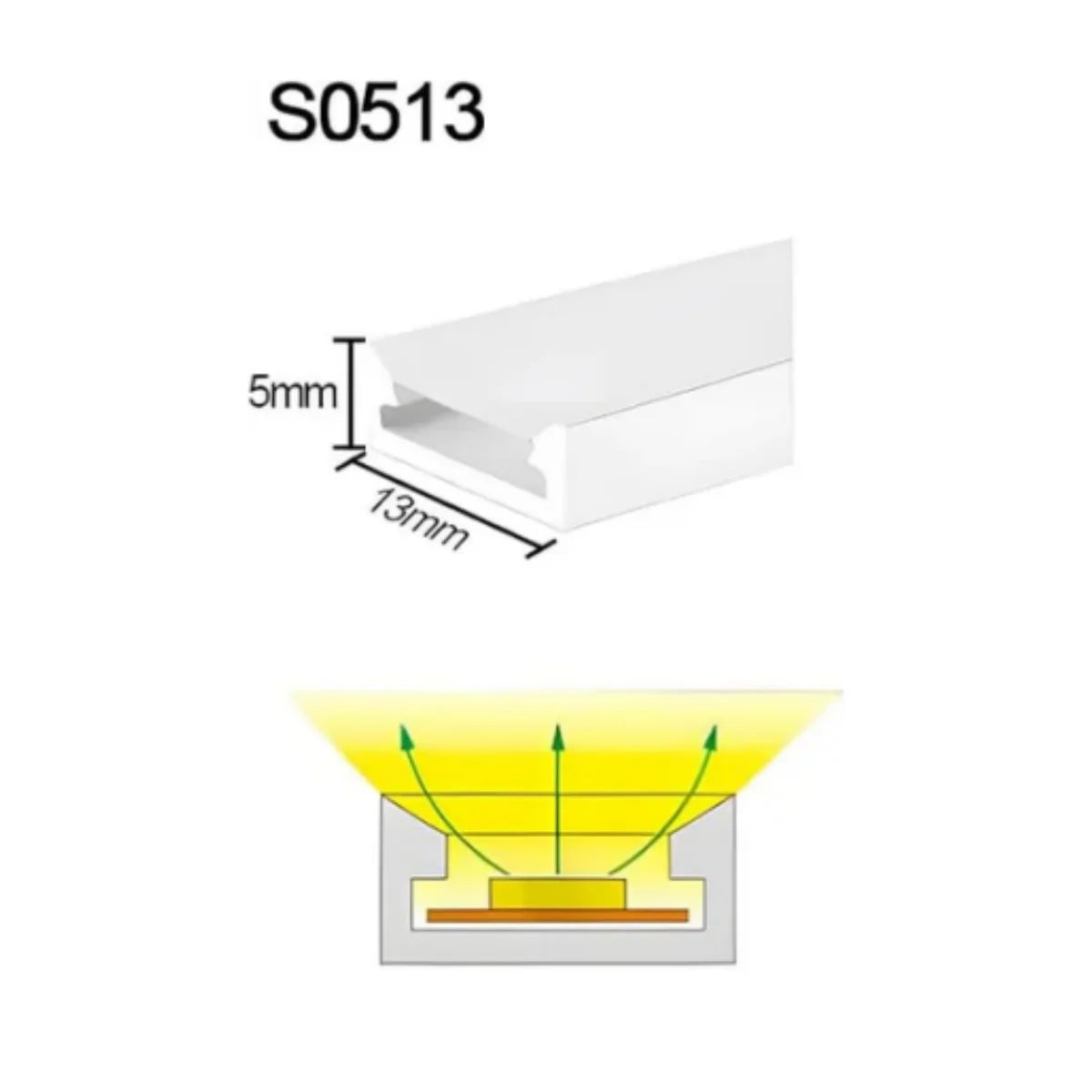 S0513 Neon Light Housing – 5x13mm | Silicone LED Channel System | 10mm PCB Width | IP67 Waterproof | 16.4FT/5M*1/16.4FT/5M*5 | Local Stock US/UK/DE