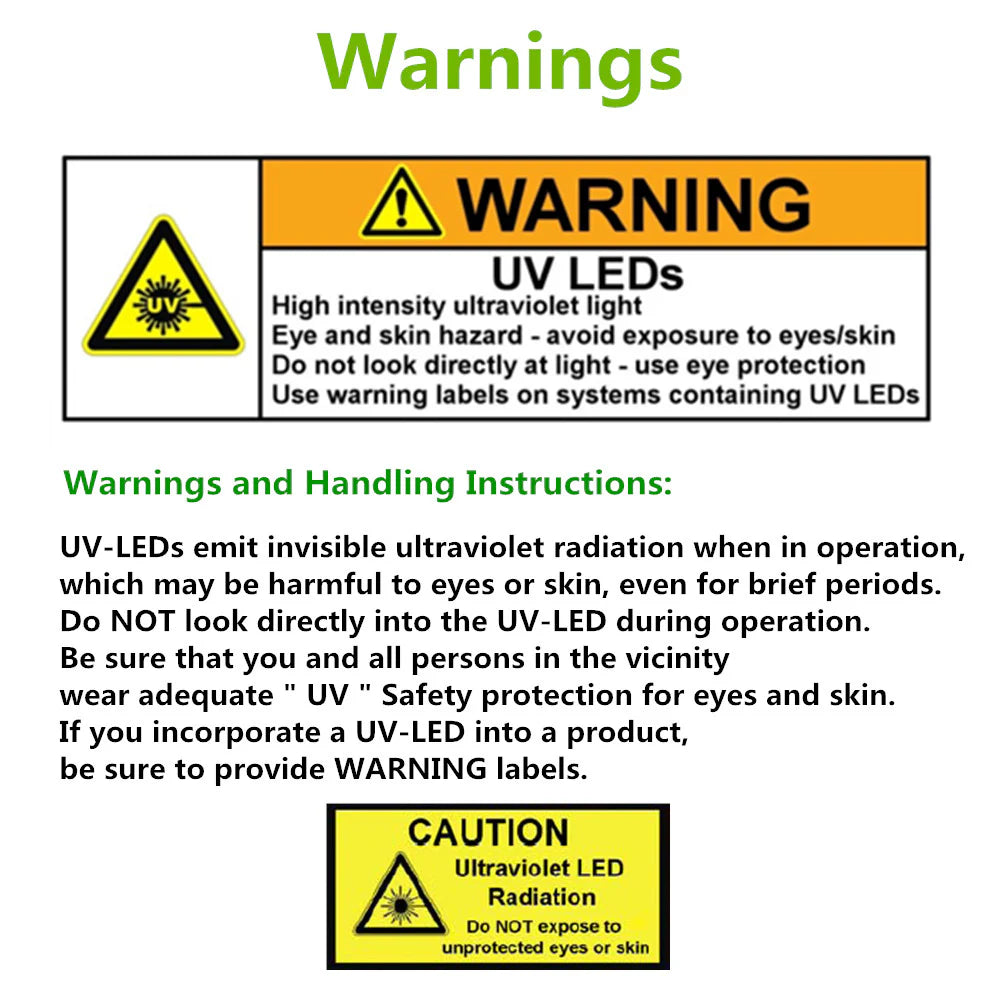 LightingWill 380–385nm SMD2835 UV LED Strip Light – 60/120/240 LEDs/m, 5M (16.4FT), DC12V, Non-Waterproof/IP67