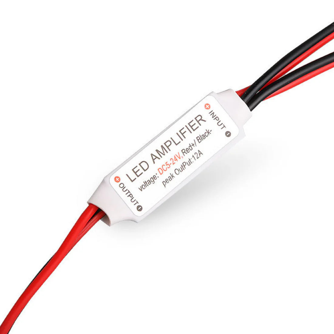 LightingWill LED Strip Mini Dimmer DC12V-24V 12A Push Button Inline LED Controller for LED Strips