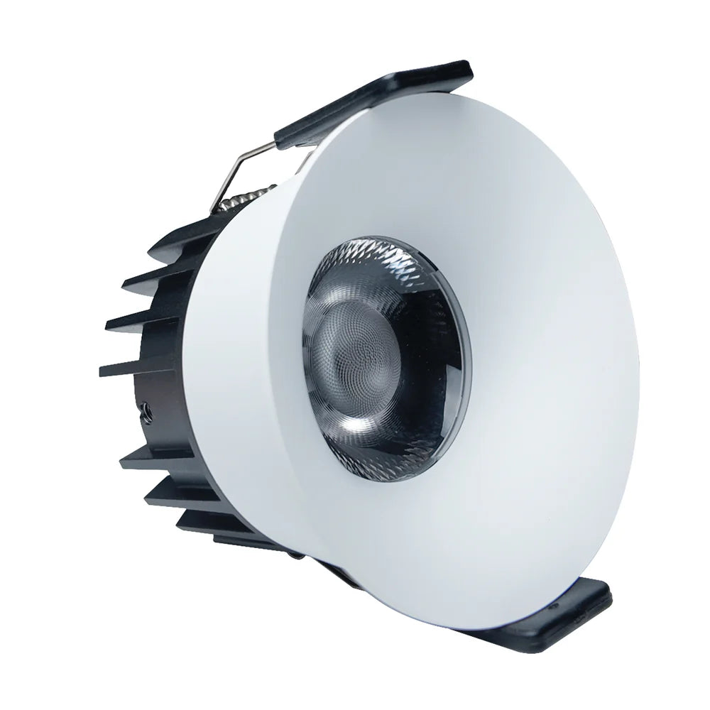 CDG-EU Curved Reflector 12W (3″) Deep Anti-Glare Full Spectrum LED Downlight | 200–240V | 4/12 Pack | 3000K / 4000K / 5000K | 24° Beam | White Housing | CRI>95 | Architectural Recessed Lighting