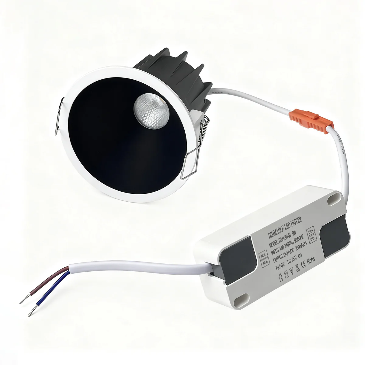 PRO Downlight PRO-2C Series Deep Recessed Anti-Glare Full Spectrum LED Downlight | AC 200–240V | 4 / 10 Pack | 5W / 9W | 3000K / 4000K / 5000K | 24° Beam | White Finish | CRI 95+ | Commercial Recessed Ceiling Fixture