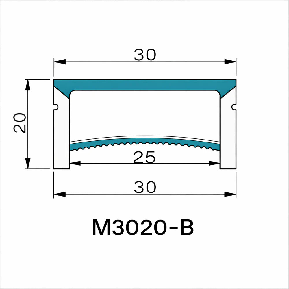 Q-TE Series 30×20mm Top Emitting LED Neon Housing | Max Strip Width ≤25mm | S3020-B Architectural Neon Housing | 16.4FT/5M | Edge-Free Quick Install | Architectural Facade Lighting
