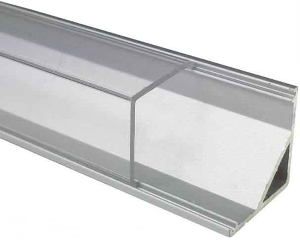 Silber V01 16x16mm V-förmige vertikale Winkelabdeckung Innenbreite 12mm Eckmontage LED-Aluminiumkanal mit Endkappen und Montageclips Aluminium-Extrusion