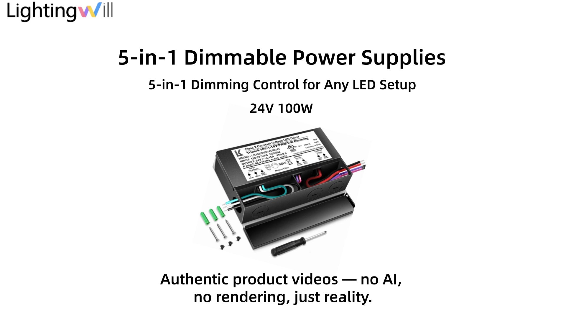 24V DC 5-in-1 Dimmable LED Power Supply Demo | 100W Waterproof LED Driver | LightingWill