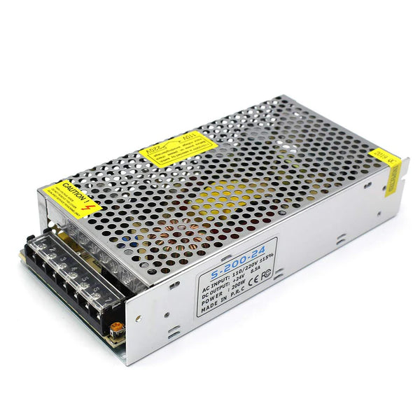 DC 24V LED Switching Power Supply 60W–240W, AC 110/220V Input, Constant Voltage LED Driver Transformer, Durable Metal Housing with Screw Terminals, CE/FCC/RoHS Certified
