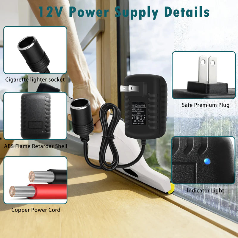 LightingWill DC 12V 12W–36W Cigarette Lighter Power Supply Adapter – AC 100–240V Converter Transformer with Car Socket Output, Charger for Pump, Cooler, LED Lights, US Plug