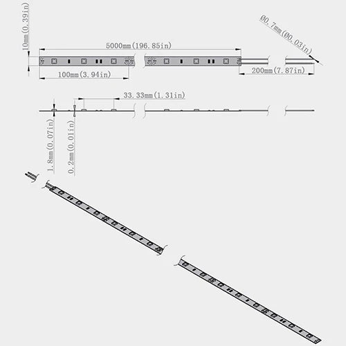 LightingWill 730–735nm SMD5050 DC12V IR LED Strip Light – 30/60/120 LEDs/m, 5 Meters, IP00/IP65
