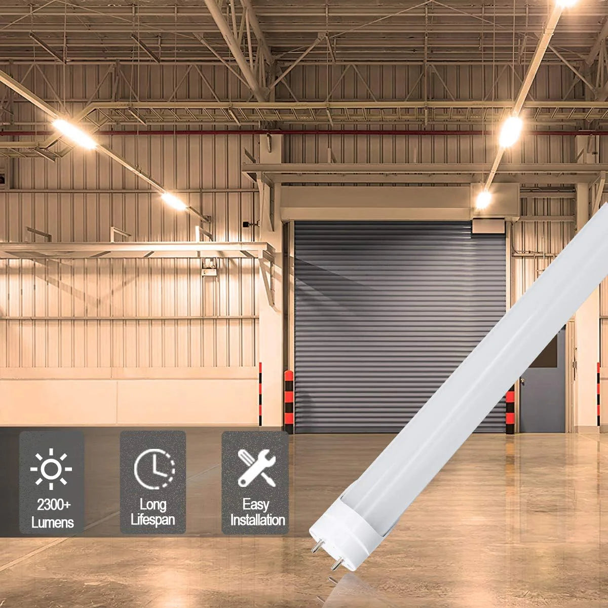 4ft 20W T8 LED Tube Light, Retrofit Ballast Bypass Frosted Lens Warm / Natural / Daylight White AC90-240V Non-Dimmable 4-Pack or 20-Pack
