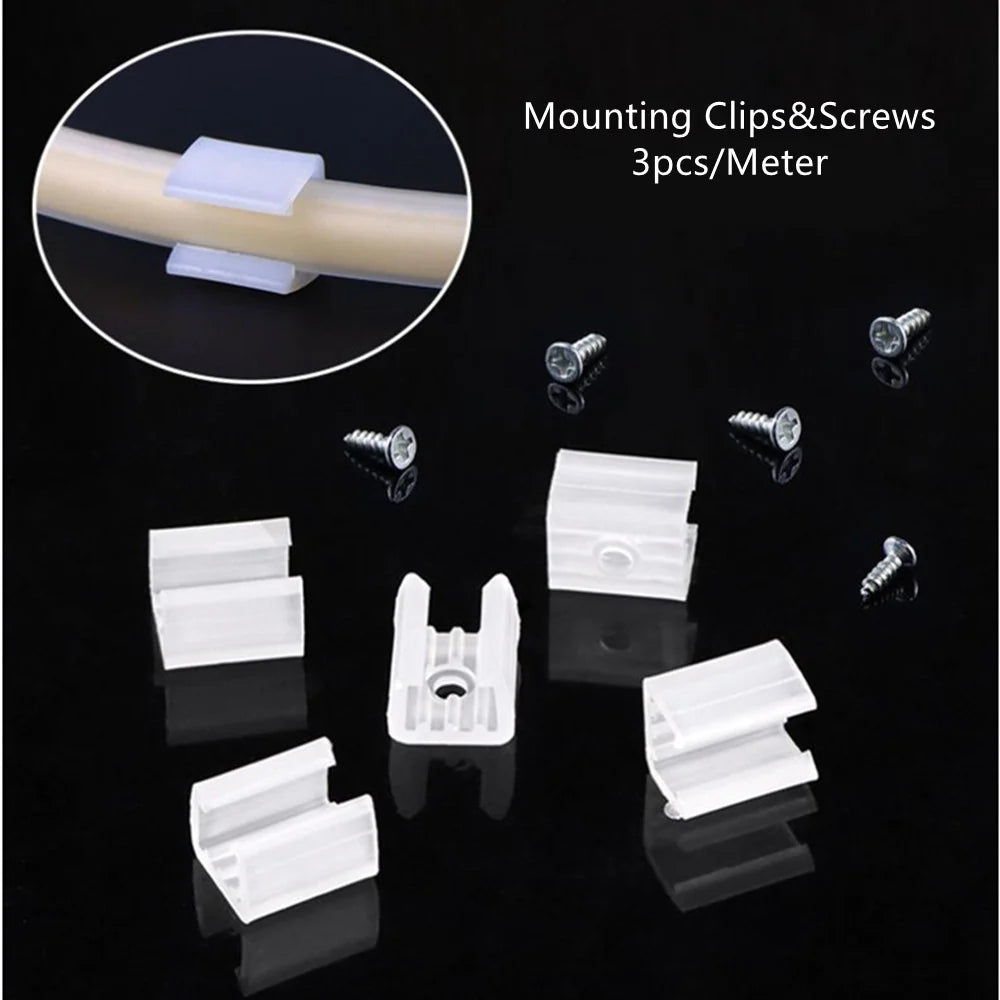 AC110V / 220V COB LED Strip Light 3000K / 6500K, IP65 Waterproof Spotless High Brightness Inline Power Switch for Cabinet Kitchen & Office Lighting, US / EU Plug, 5M/10M Pack